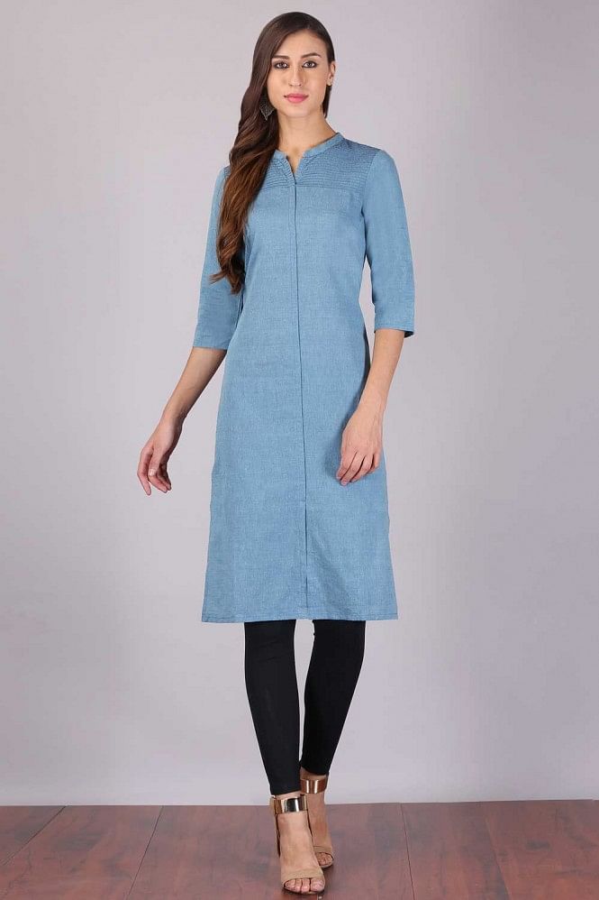 Blue Mandarin Neck kurta
