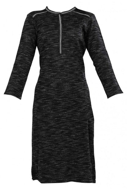 Black Round Neck Basic Winter kurta