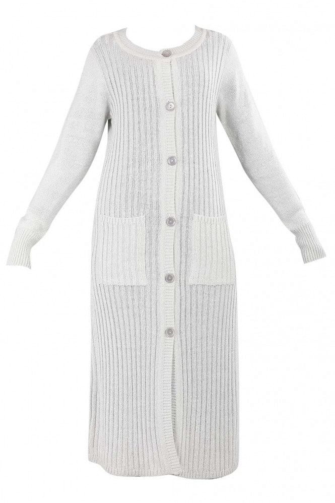 White Round Neck Solid Sweater