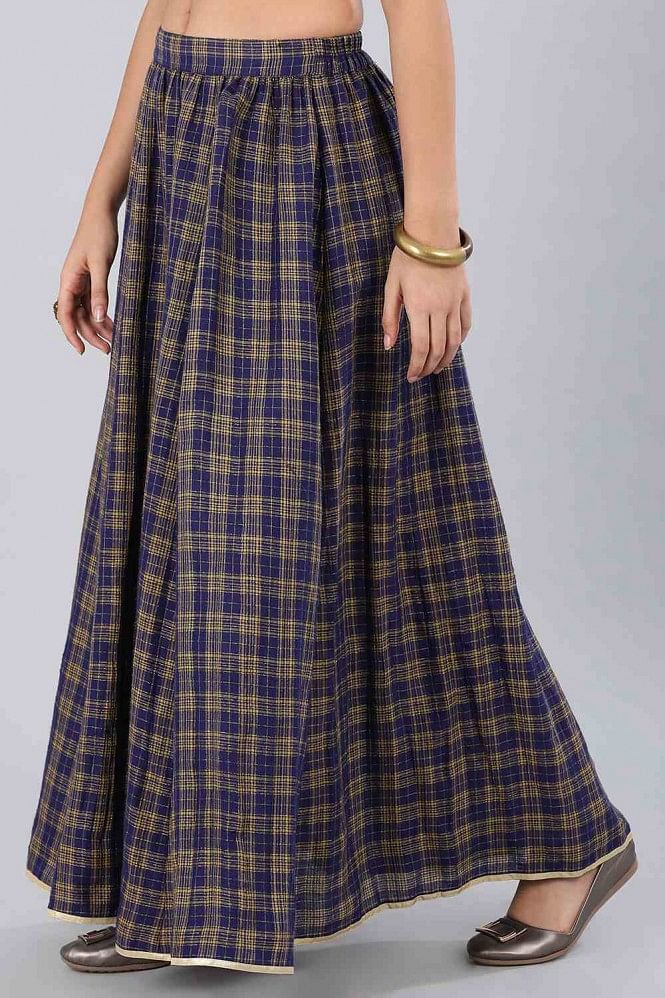 Blue Checkered Skirt