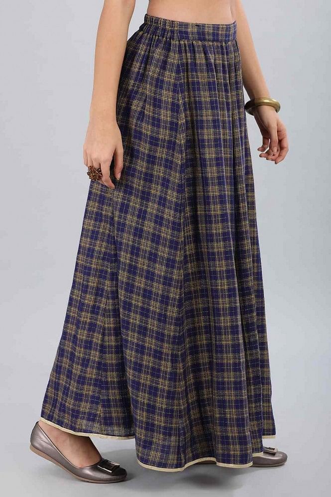 Blue Checkered Skirt