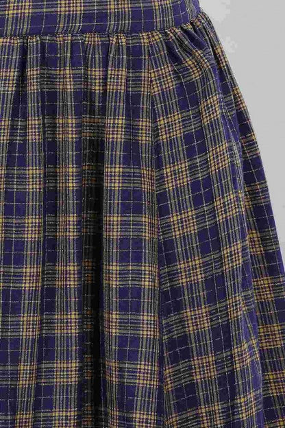 Blue Checkered Skirt
