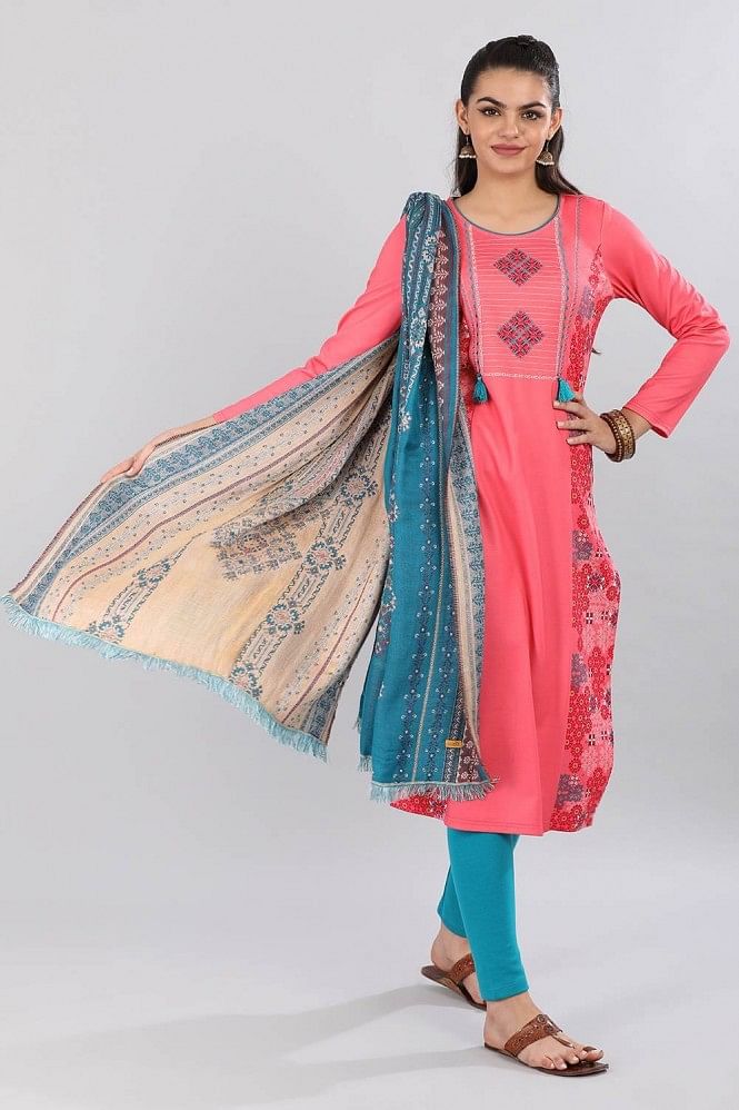 Blue Yarn-dyed Shawl