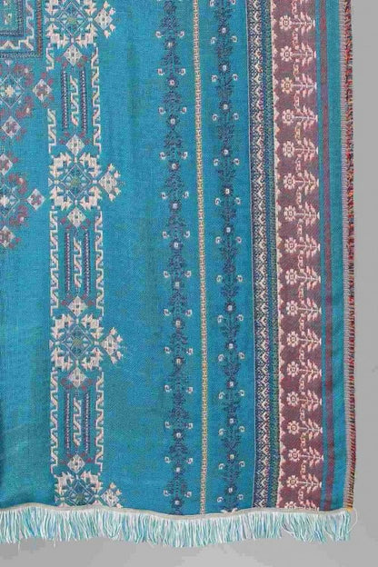 Blue Yarn-dyed Shawl