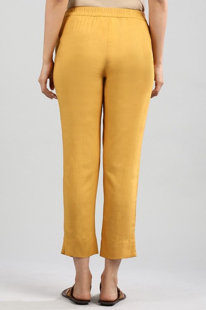 Yellow Solid Pants
