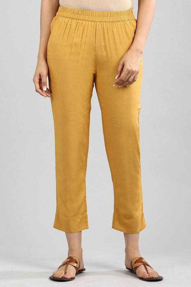 Yellow Solid Pants
