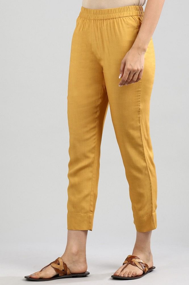 Yellow Solid Pants