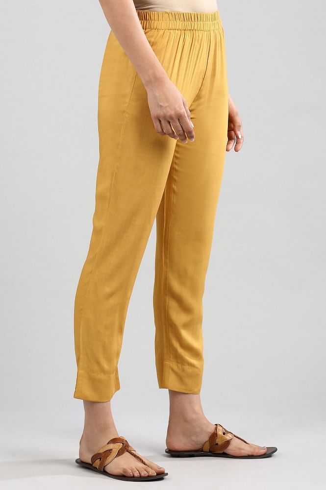 Yellow Solid Pants