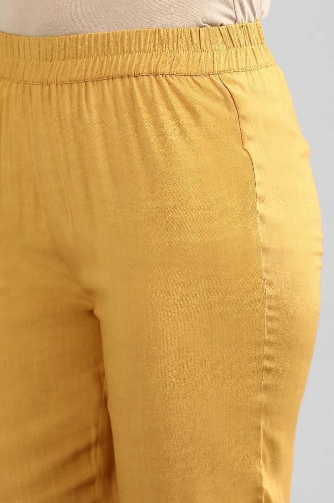 Yellow Solid Pants
