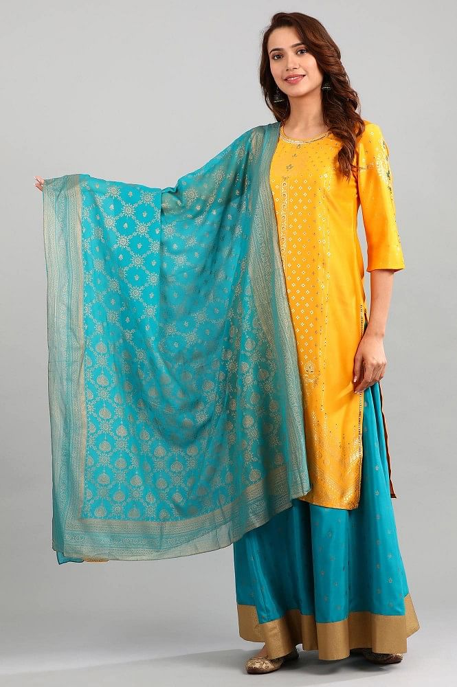 Blue Printed Dupatta