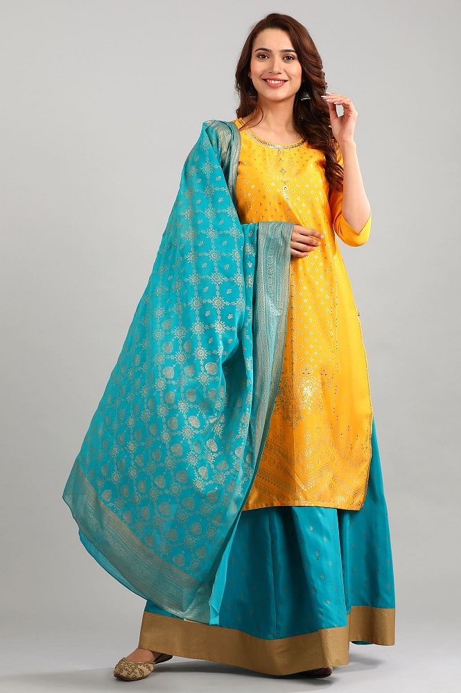 Blue Printed Dupatta