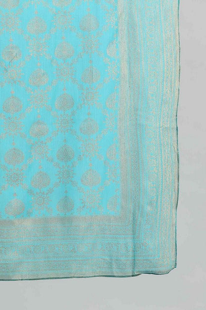 Blue Printed Dupatta