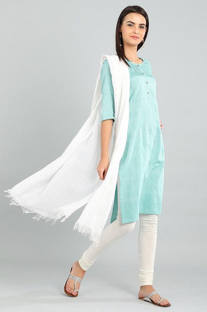 Blue Round Neck Yarn-dyed kurta