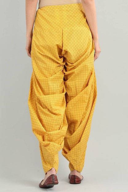 Yellow Printed Patiala Pants