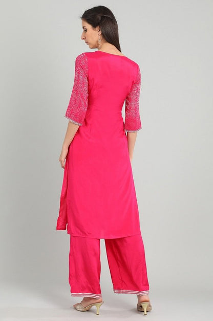 Pink Round Neck kurta Set
