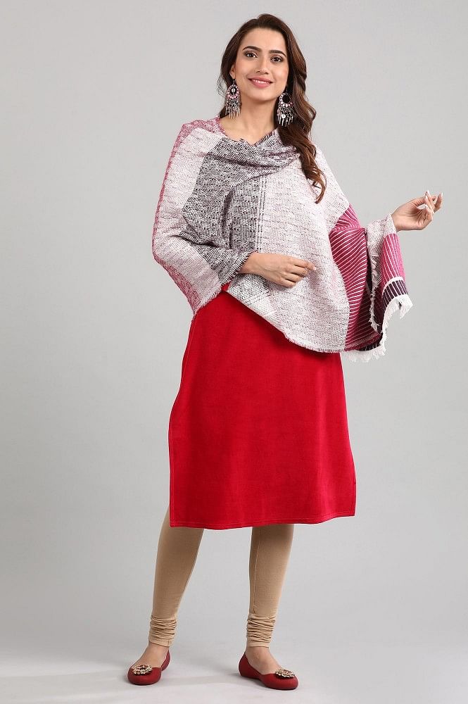 Pink Yarn-dyed Shawl