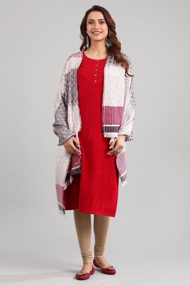 Pink Yarn-dyed Shawl