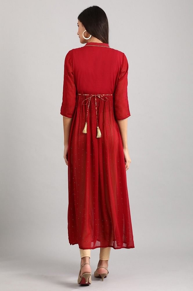 Red Embroidered Dress