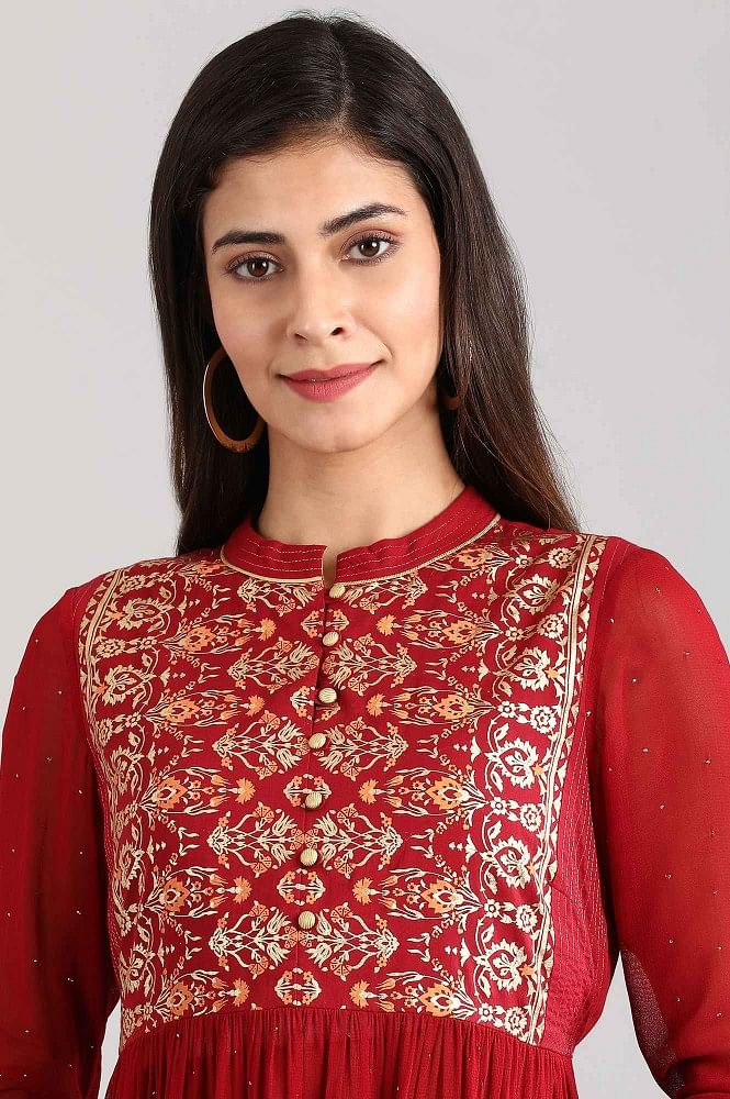 Red Embroidered Dress