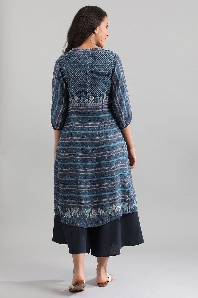Blue Round Neck Set