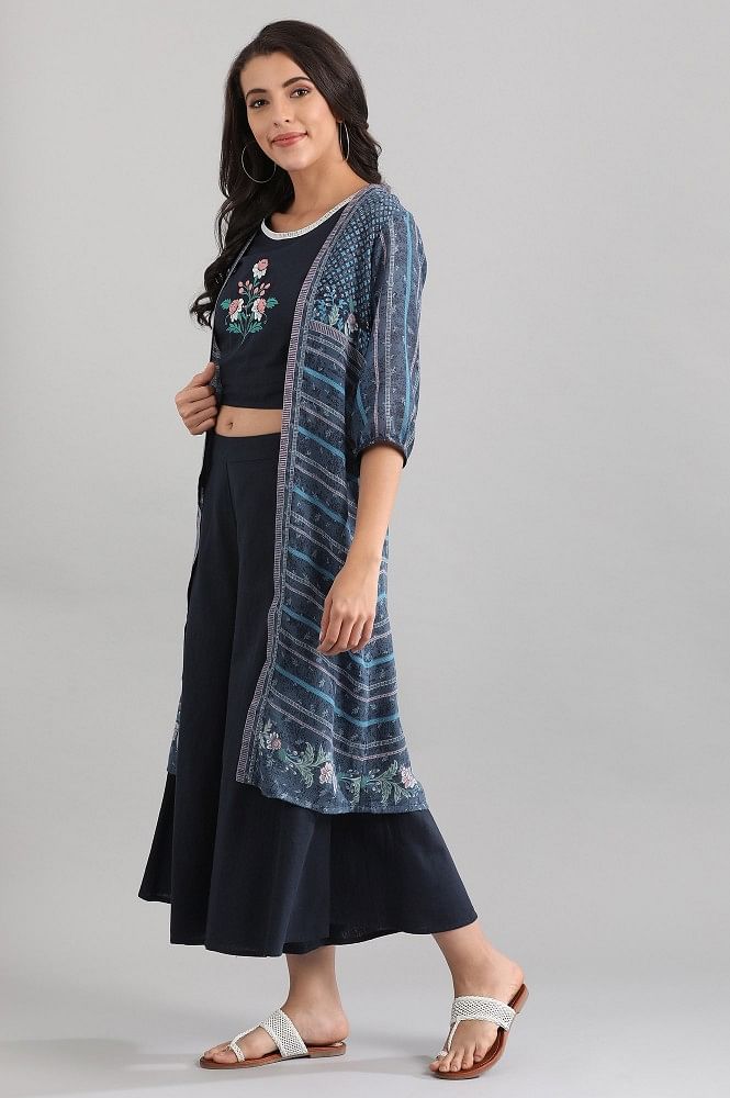Blue Round Neck Set