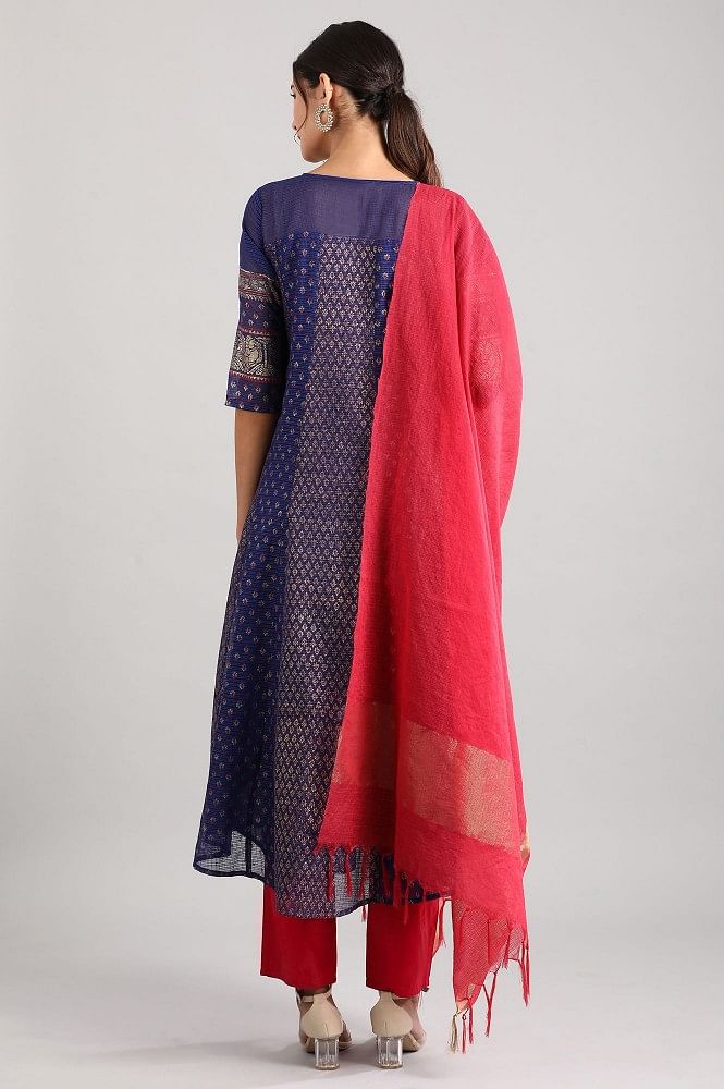 Royal Blue Embroidered kurta Set