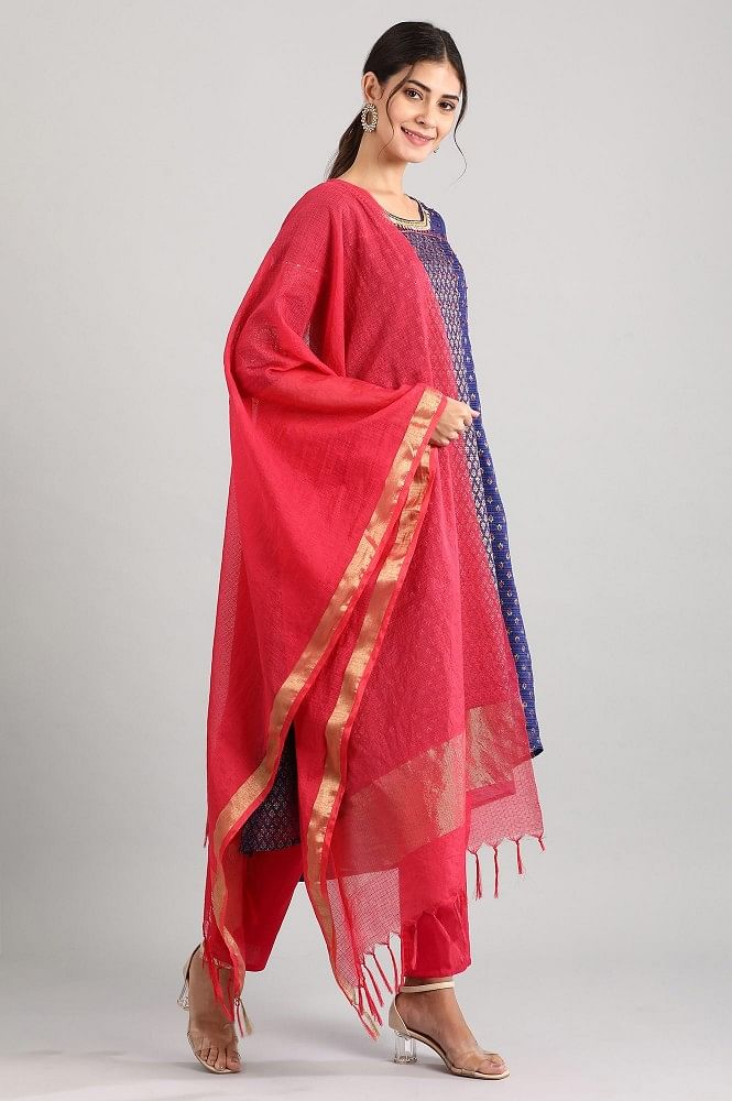 Royal Blue Embroidered kurta Set
