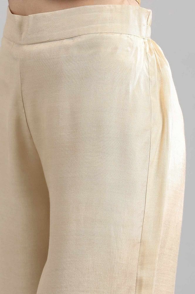 Beige Band Collar Set