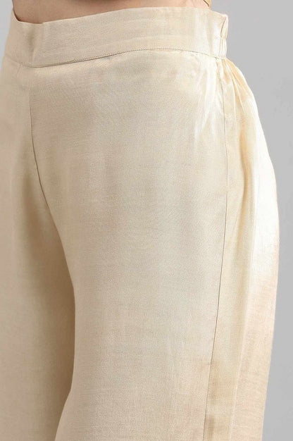 Beige Band Collar Set