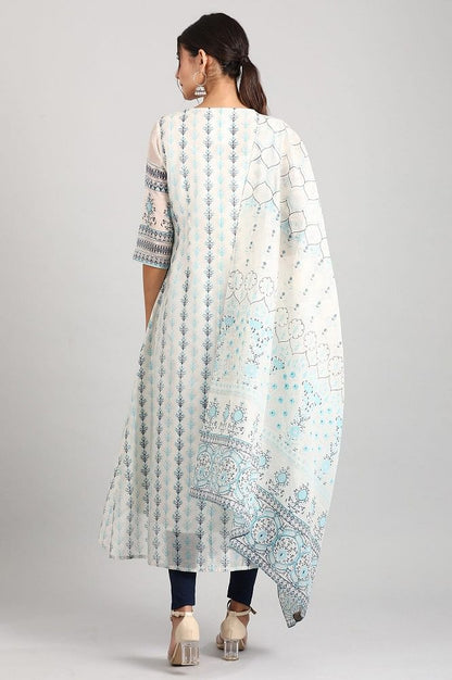 Off-White Round Neck kurta Set