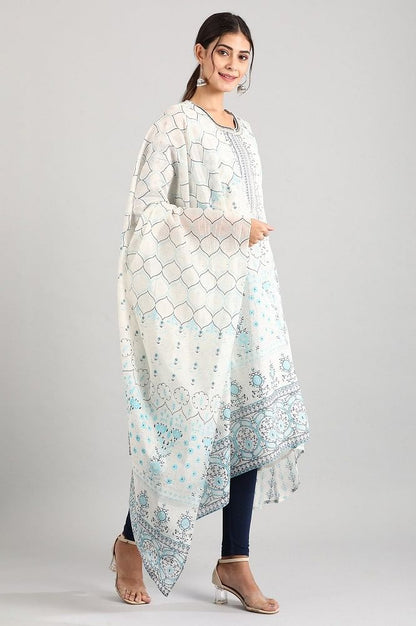 Off-White Round Neck kurta Set